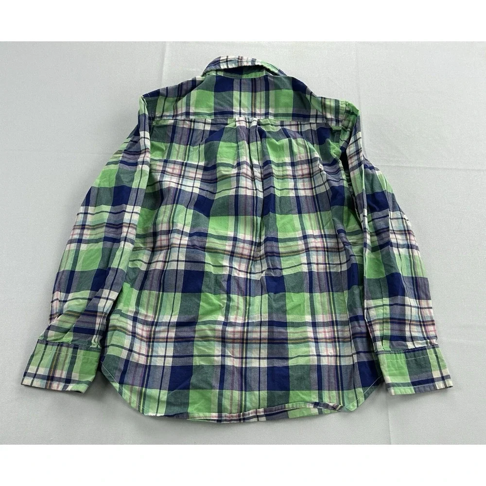 Ralph Lauren Boys Size 5 Plaid Button Down Shirts Lot of 2 Natural Stretch